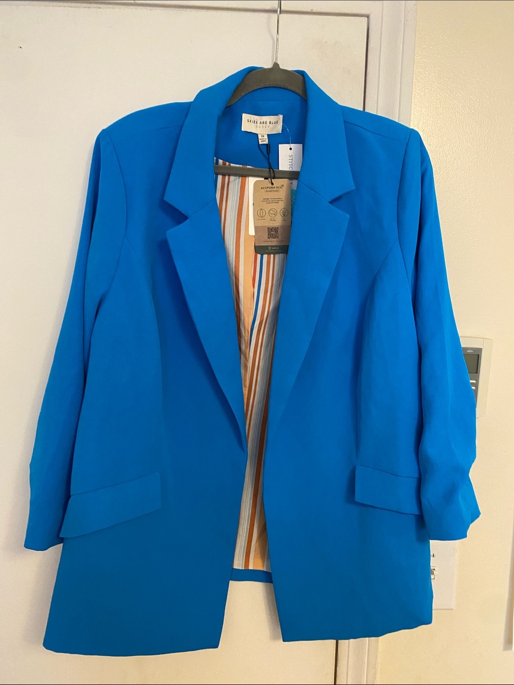 Skies Are Blue Vibrant Blue Open Blazer